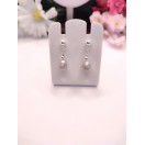 Silver Grey Freshwater Pearl Teardrop French Post Style Earrings